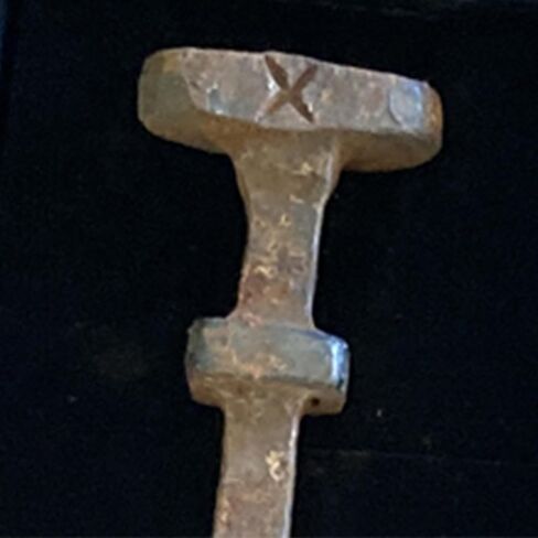 Historically Accurate Crucifixion Nail Replica, Hand-Forged, Cross, Bible Display Piece with Box in Saudi Arabia