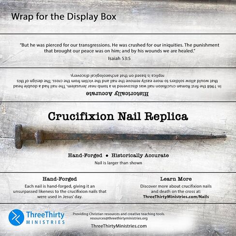 Historically Accurate Crucifixion Nail Replica, Hand-Forged, Cross, Bible Display Piece with Box in Saudi Arabia