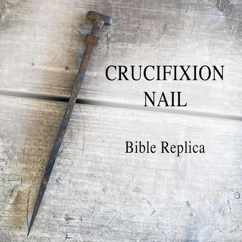 Historically Accurate Crucifixion Nail Replica, Hand-Forged, Cross, Bible Display Piece with Box in Saudi Arabia