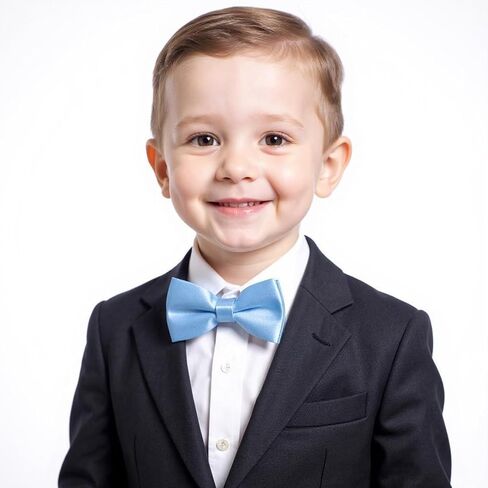Light Blue Bow Ties for Boys Pre-tied Kids Bow Tie Adjustable Solid Color Toddler Bowtie for Boys Girls School Wedding Party in Saudi Arabia