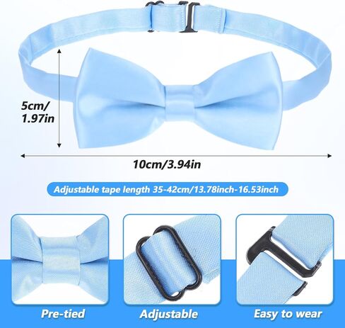 Light Blue Bow Ties for Boys Pre-tied Kids Bow Tie Adjustable Solid Color Toddler Bowtie for Boys Girls School Wedding Party in Saudi Arabia