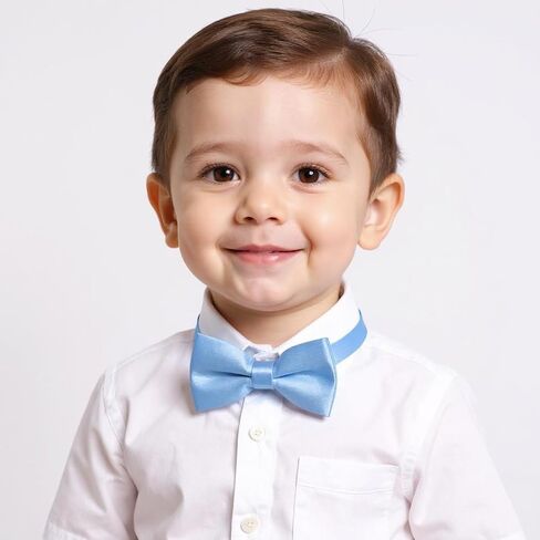 Light Blue Bow Ties for Boys Pre-tied Kids Bow Tie Adjustable Solid Color Toddler Bowtie for Boys Girls School Wedding Party in Saudi Arabia