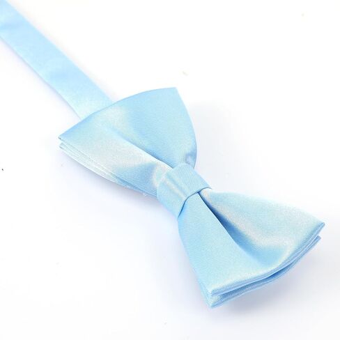 Light Blue Bow Ties for Boys Pre-tied Kids Bow Tie Adjustable Solid Color Toddler Bowtie for Boys Girls School Wedding Party in Saudi Arabia