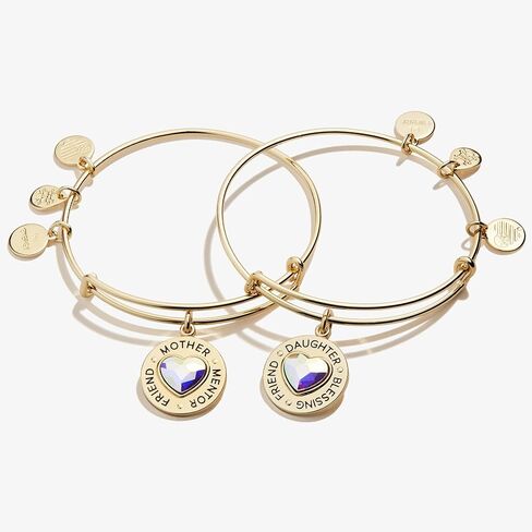 Alex and Ani A21MDAYSETSG,Friend and Mentor Set of 2,Shiny Gold,Clear, Bracelets in Saudi Arabia