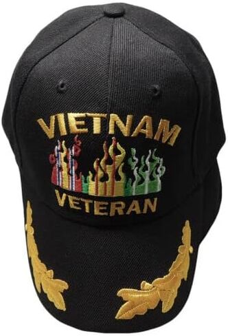 Trade Winds Vietnam Veteran Cap with Flame Retired Army Military Vet Baseball Black Cap Hat in Saudi Arabia