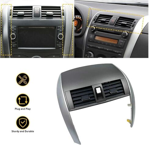 Car Center Dash A/C Outlet Air Vent Panel With Strip Trim Compatible For Toyota Corolla 2009-2013 in Saudi Arabia