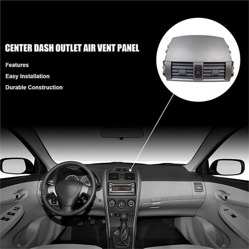 Car Center Dash A/C Outlet Air Vent Panel with Emergency Switch Compatible for Toyota Corolla 2008-2013 55670-02160 55663-02060 in Saudi Arabia