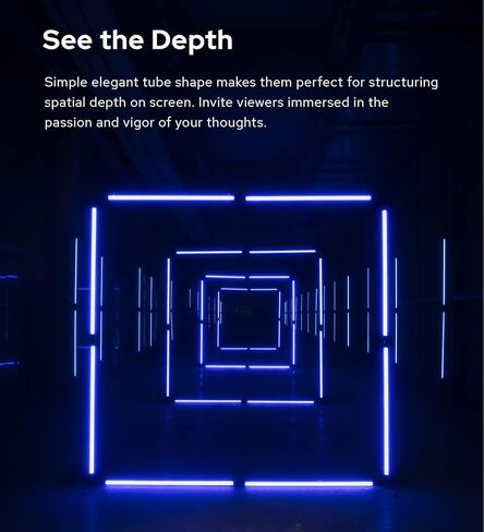 GODOX TL60 RGB Tube Light,CRI 96 TLCI 98,Color Temper 2700K~6500K,100% Brightness (LUX),39 FX Effects,2.4G Wireless,Support APP Control/DMX Control (4PCS) in Kuwait