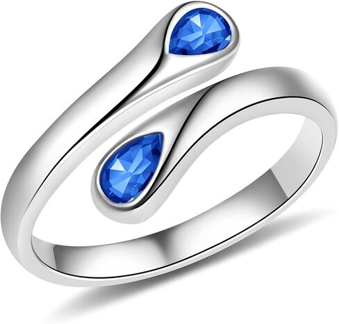 Fookduoduo Sterling Silver Adjustable Thumb Birthstone Rings for Women Promise Love Pinky Ring for Her Birthday Gifts Jewelry in Saudi Arabia