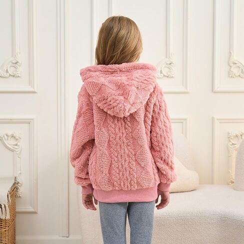 فتيات هوديز سترة غامضة دافئة Sherpa Top Girls Boys Pullover Sweatshirts مع جيوب 5-14 سنة in Kuwait