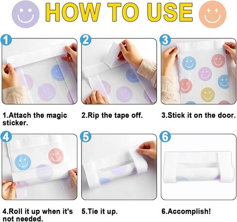 2Pcs Classroom Door Window Cover Pastel Smile Face Blackout Lockdown Shades for Door Window Covering Preppy Smile Face Darkening Blackout Roller Drapes for Nursery Teacher Office Room Decors in Saudi Arabia