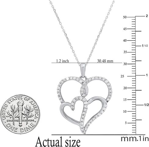Dazzlingrock Collection 0.14 Carat (ctw) Round White Diamond Ladies Triple Heart Pendant, Sterling Silver in Saudi Arabia