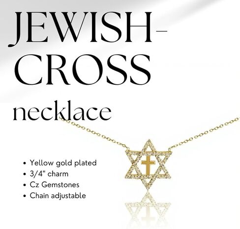 Alef Bet by Paula Star of David and Cross Sparkling Necklace in Saudi Arabia