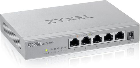 Zyxel 5-Port PoE 2.5G Multi-Gig Unmanaged Switch @ 70W with 4 x PoE++(60W) | 1 x 10G SFP+ | Desktop or Wall Mount [XMG-105HP] in Kuwait