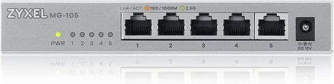 Zyxel 5-Port PoE 2.5G Multi-Gig Unmanaged Switch @ 70W with 4 x PoE++(60W) | 1 x 10G SFP+ | Desktop or Wall Mount [XMG-105HP] in Kuwait