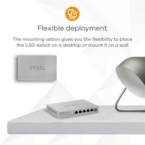 Zyxel 5-Port PoE 2.5G Multi-Gig Unmanaged Switch @ 70W with 4 x PoE++(60W) | 1 x 10G SFP+ | Desktop or Wall Mount [XMG-105HP] in Kuwait