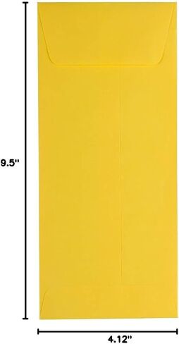 JAM PAPER #10 Policy Business Colored Envelopes - 4 1/8 x 9 1/2 - Yellow Recycled - 50/Pack in Saudi Arabia