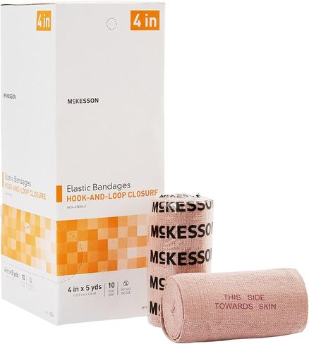 McKesson Elastic Bandage, Non-Sterile, Hook and Loop Closure, 4 in x 5 yds, 10 Count, 1 Pack in Saudi Arabia