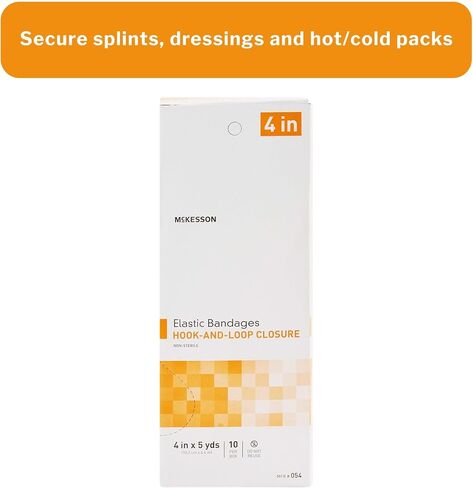 McKesson Elastic Bandage, Non-Sterile, Hook and Loop Closure, 4 in x 5 yds, 10 Count, 1 Pack in Saudi Arabia
