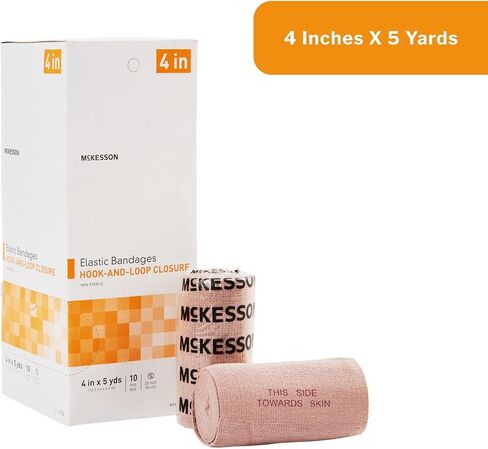 McKesson Elastic Bandage, Non-Sterile, Hook and Loop Closure, 4 in x 5 yds, 10 Count, 1 Pack in Saudi Arabia
