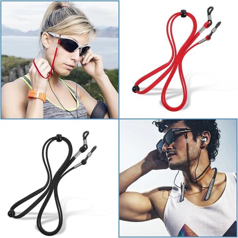 حزام نظارات 12pcs ، حاملي نظارات العين حول الرقبة ، سلسلة نظارات الحبل القابلة للتعديل للنساء الرجال ، سلسلة زجاجية القراءة (ألوان غنية) in Kuwait