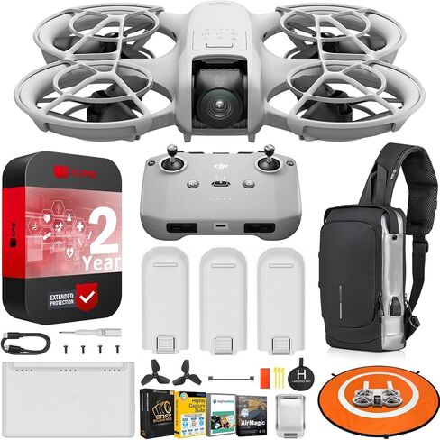 DJI Neo Drone 4K UHD Mini Quadcopter with 3 Battery Combo for Adults, 135g, Self Flying that Follows You, Palm Takeoff, AI Subject Tracking, QuickShots, Controller-Free Bundle w/Deco Gear Accessories in Saudi Arabia