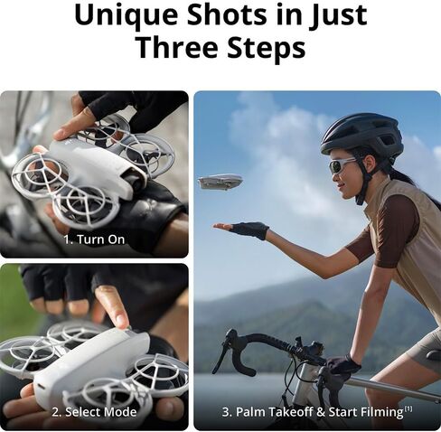 DJI Neo Drone 4K UHD Mini Quadcopter with 3 Battery Combo for Adults, 135g, Self Flying that Follows You, Palm Takeoff, AI Subject Tracking, QuickShots, Controller-Free Bundle w/Deco Gear Accessories in Saudi Arabia