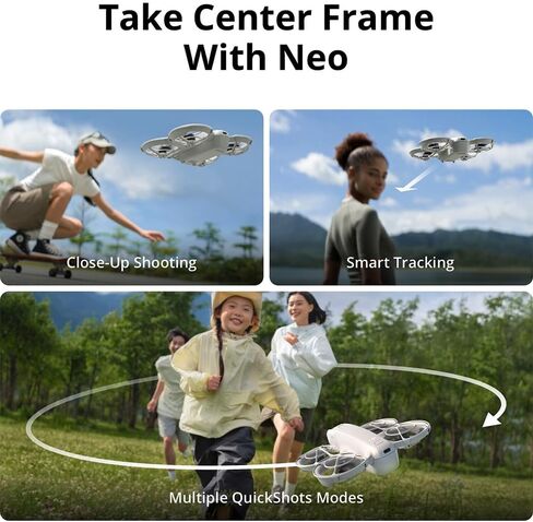 DJI Neo Drone 4K UHD Mini Quadcopter with 3 Battery Combo for Adults, 135g, Self Flying that Follows You, Palm Takeoff, AI Subject Tracking, QuickShots, Controller-Free Bundle w/Deco Gear Accessories in Saudi Arabia