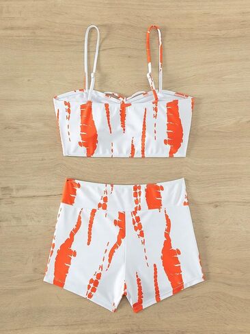 SHENHE Women's Tie Dye Bathing Suit Drawstring High Waisted Bikini Sets Swimsuit Black Solid Small in Saudi Arabia