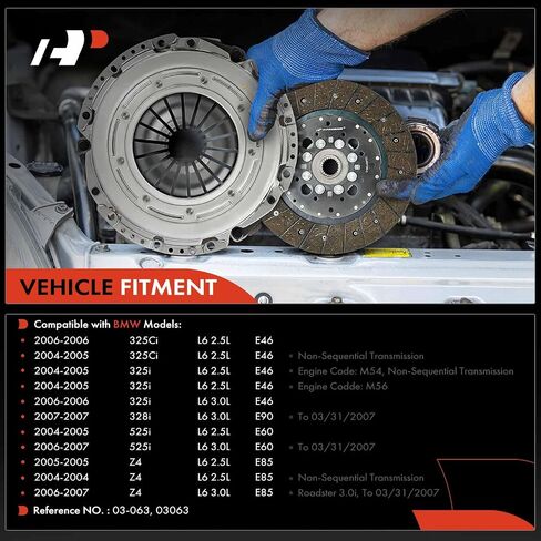 مجموعة القابض النقل A-premium متوافقة مع BMW 325CI 2004-2006 ، 325i 2004-2006 ، 328i 2007 ، 525i 2004-2007 ، Z4 2004-2007 ، 2.5L 3.0L in Saudi Arabia