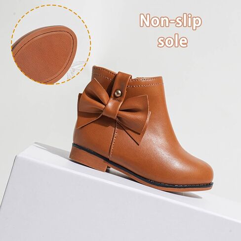 أحذية Girls Fashion Boots for Girls with Zipper Short Soede Booties with Bow for Toddler/Little Kids in Kuwait