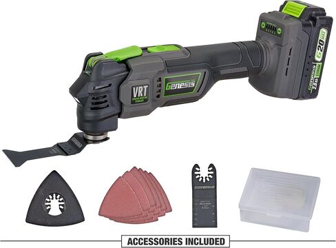 Genesis 3.5 Amp Oscillating Multi-Tool Kit with 3.7° Oscillation Angle, 6 Variable-Speeds with 16-Piece Accessory Set, Storage Box, Carrying Bag, and 2 Year Warranty (GMT35T) in Kuwait
