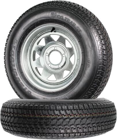eCustomrim 2-Pack Trailer Tire On Rim ST205/75D14 14 in. Load Range C 5 Lug Galvanized Spoke Wheel - 2 Year Warranty w/Free Roadside in Saudi Arabia