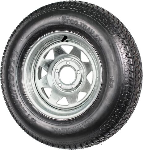 eCustomrim 2-Pack Trailer Tire On Rim ST205/75D14 14 in. Load Range C 5 Lug Galvanized Spoke Wheel - 2 Year Warranty w/Free Roadside in Saudi Arabia