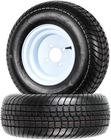 eCustomrim 2-Pack Trailer Tires On Rims 205/65-10 20.5X8.0-10 Load Range C 4 Lug White Wheel - 2 Year Warranty w/Free Roadside in Saudi Arabia