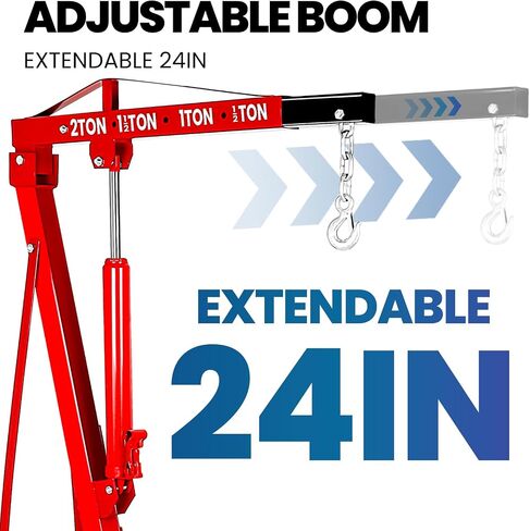 6000 LBS Engine Hoist with Leveler, 3 Ton Cherry Picker Engine Hoist, Folding Engine Shop Crane Hoist Lift, 8 Ton Hydraulic Pump, Cherry Picker Shop Crane with 6 Casters (2Ton) in Saudi Arabia