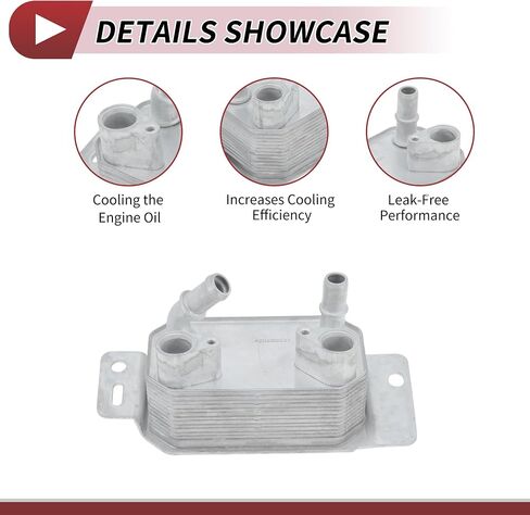 Engine Oil Cooler for Ford Escape 2017-2019 Transmission Oil Cooler Trans Cooler No.F1FZ7A095D/F1FZ7A095A Aluminum Alloy Silver Tone 1 Pcs Car in Saudi Arabia