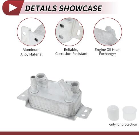 Engine Oil Cooler for Ford Escape 2017-2019 Transmission Oil Cooler Trans Cooler No.F1FZ7A095D/F1FZ7A095A Aluminum Alloy Silver Tone 1 Pcs Car in Saudi Arabia