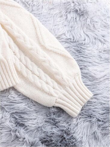 Oyoangle Girl's Cable's Knit Cardigan Sensters Bishop Long Sleeve Button Down Meatele Sweater in Saudi Arabia