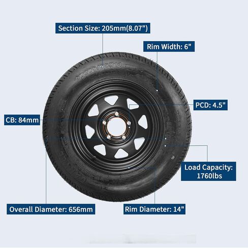 إطارات مقطورة 2 حزمة على إطارات وعجلات مقطورة RIM ST205/75D14 in Kuwait