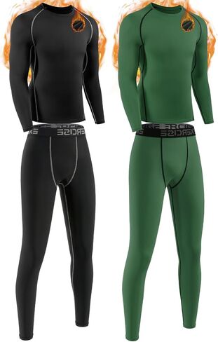 2 Packs Boys Thermal Underwear Set Boys Compression Set Athletic Kids Thermals Top and Bottom Baselayer Sets in Kuwait
