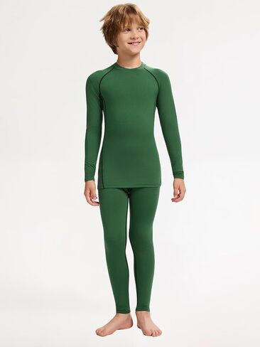 2 Packs Boys Thermal Underwear Set Boys Compression Set Athletic Kids Thermals Top and Bottom Baselayer Sets in Kuwait