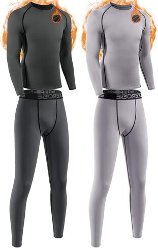 2 Packs Boys Thermal Underwear Set Boys Compression Set Athletic Kids Thermals Top and Bottom Baselayer Sets in Kuwait