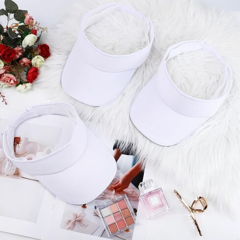 10 Pcs Sun Visor Hats,Adjustable UV Protection Caps,Unisex Visors,Empty Top Sun Visor Cap for Beach Tennis Baseball in Kuwait