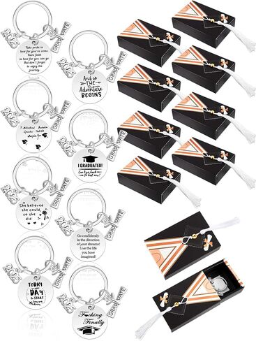 Taiyin 16 Pcs Class of 2024 Graduation Keychains Graduation Gifts Inspirational Graduation Keychains Stainless Steel Key Ring Appreciation Gift Ideas with Gift Box for Students in Saudi Arabia