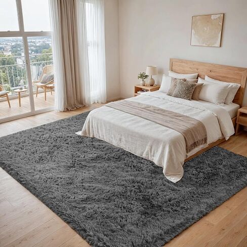 8x10 منطقة سجادة لسجاد غرفة المعيشة: سجاد رمادي ناعم ناعم لغرفة نوم ، سجادة كبيرة غير قابلة للانزلاق غامضة. in Kuwait