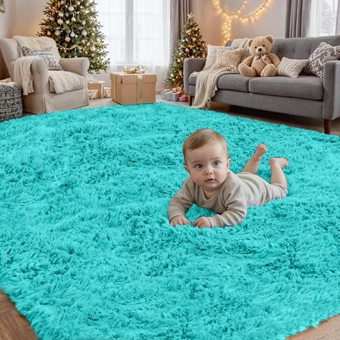 8x10 Area Rugs for Living Room Rug: Soft Fluffy Shag Gray Rugs for Bedroom, Non-Slip Large Fuzzy Plush Rug Indoor Floor Carpet for Nursery Kids Boys Girls Room, Dorms, Playroom, Modern Home Decor in Saudi Arabia