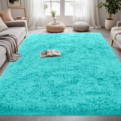 8x10 Area Rugs for Living Room Rug: Soft Fluffy Shag Gray Rugs for Bedroom, Non-Slip Large Fuzzy Plush Rug Indoor Floor Carpet for Nursery Kids Boys Girls Room, Dorms, Playroom, Modern Home Decor in Saudi Arabia