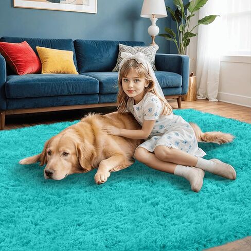8x10 Area Rugs for Living Room Rug: Soft Fluffy Shag Gray Rugs for Bedroom, Non-Slip Large Fuzzy Plush Rug Indoor Floor Carpet for Nursery Kids Boys Girls Room, Dorms, Playroom, Modern Home Decor in Saudi Arabia