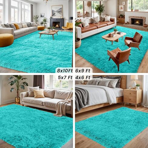 8x10 Area Rugs for Living Room Rug: Soft Fluffy Shag Gray Rugs for Bedroom, Non-Slip Large Fuzzy Plush Rug Indoor Floor Carpet for Nursery Kids Boys Girls Room, Dorms, Playroom, Modern Home Decor in Saudi Arabia